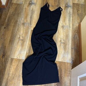 Dissh Ribbed Tank Dress in small black sweater knit thin